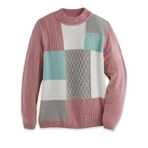 ❤️ 🆕 ALFRED DUNNER Chenille Colorblock Sweater Size petite small